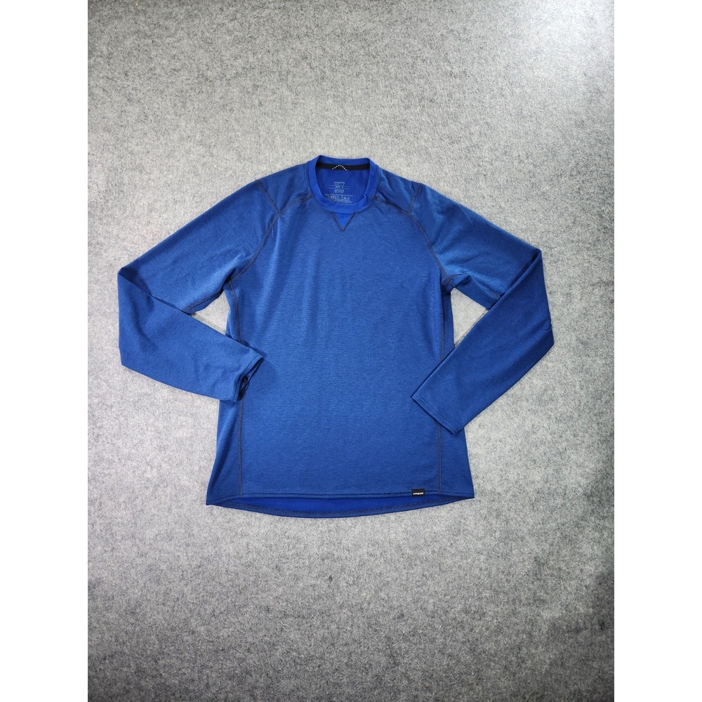 VTG Patagonia Capilene Midweight Baselayer Shirt Long Sleeve Blue Mens Medium‎ M
